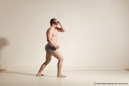 Underwear Martial art Man White Standing poses - ALL Athletic Short Brown Standing poses - simple Dynamic poses Academic