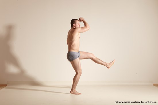 Underwear Martial art Man White Standing poses - ALL Athletic Short Brown Standing poses - simple Dynamic poses Academic