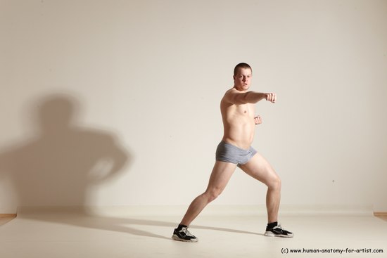 Underwear Martial art Man White Standing poses - ALL Athletic Short Brown Standing poses - simple Dynamic poses Academic