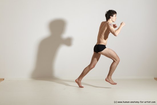 Underwear Martial art Man White Standing poses - ALL Slim Short Brown Standing poses - simple Dynamic poses Academic