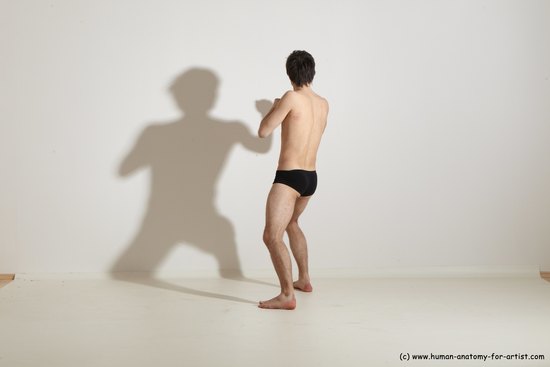 Underwear Martial art Man White Standing poses - ALL Slim Short Brown Standing poses - simple Dynamic poses Academic