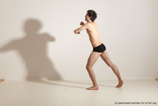 Underwear Martial art Man White Standing poses - ALL Slim Short Brown Standing poses - simple Dynamic poses Academic