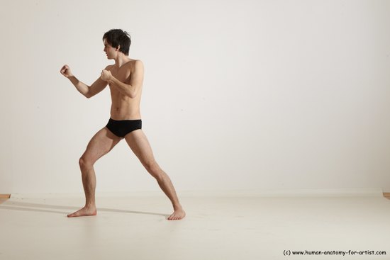 Underwear Martial art Man White Standing poses - ALL Slim Short Brown Standing poses - simple Dynamic poses Academic