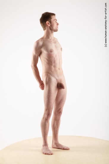 Nude Man White Standing poses - ALL Slim Short Brown Standing poses - simple Realistic