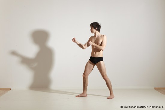 Underwear Martial art Man White Standing poses - ALL Slim Short Brown Standing poses - simple Dynamic poses Academic