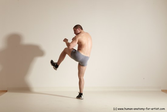 Underwear Martial art Man White Standing poses - ALL Athletic Short Brown Standing poses - simple Dynamic poses Academic