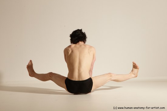 Underwear Gymnastic poses Man White Athletic Short Black Dancing Dynamic poses Academic