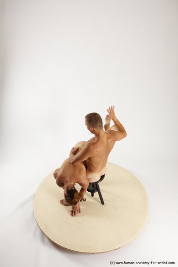 Nude Woman - Man White Sitting poses - simple Slim Short Brown Sitting poses - ALL Multi angles poses Realistic