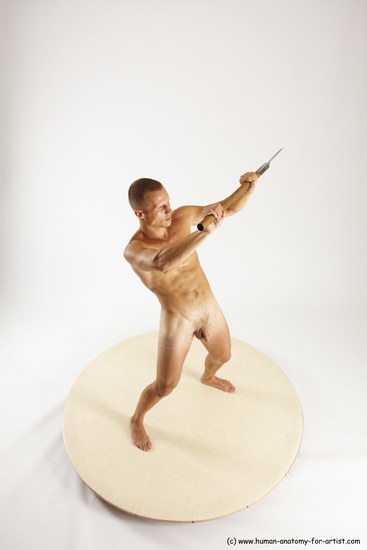 Nude Fighting with axe Man White Standing poses - ALL Slim Short Brown Standing poses - simple Multi angles poses Realistic