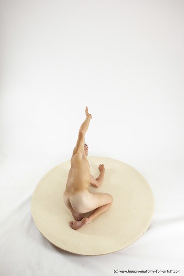 Nude Man White Kneeling poses - ALL Athletic Short Brown Kneeling poses - on both knees Multi angles poses Realistic