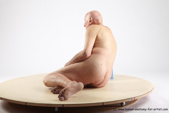 and more Nude Man White Sitting poses - simple Slim Bald Sitting poses - ALL Realistic