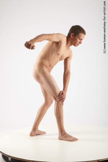 Nude Man White Standing poses - ALL Slim Short Brown Standing poses - simple Realistic