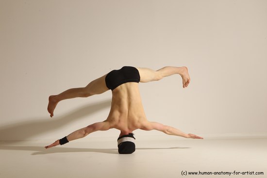 Underwear Gymnastic poses Man White Athletic Long Black Dancing Dynamic poses Academic