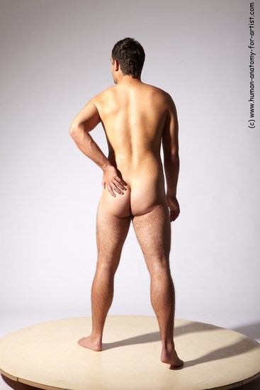 Nude Man White Standing poses - ALL Slim Short Brown Standing poses - simple Realistic