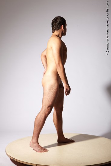 Nude Man White Standing poses - ALL Slim Short Brown Standing poses - simple Realistic