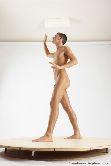 Nude Man White Standing poses - ALL Athletic Short Brown Standing poses - simple Multi angles poses Realistic