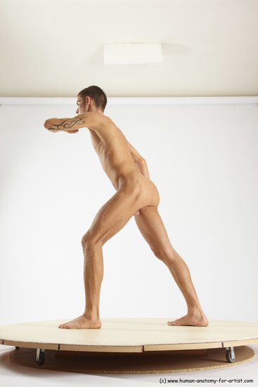 Nude Man White Standing poses - ALL Athletic Short Brown Standing poses - simple Multi angles poses Realistic