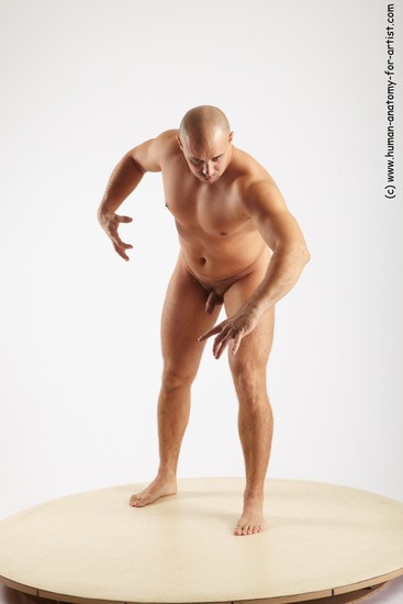 Nude Man White Standing poses - ALL Slim Bald Standing poses - simple Realistic