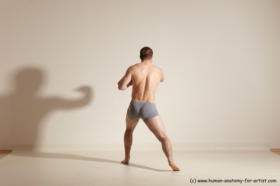 Underwear Martial art Man White Standing poses - ALL Athletic Short Brown Standing poses - simple Dynamic poses Academic