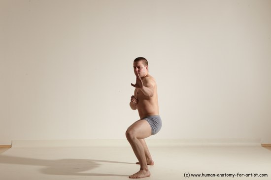 Underwear Martial art Man White Standing poses - ALL Athletic Short Brown Standing poses - simple Dynamic poses Academic