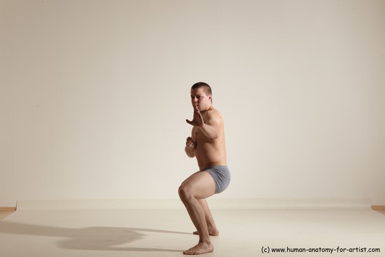 Underwear Martial art Man White Standing poses - ALL Athletic Short Brown Standing poses - simple Dynamic poses Academic