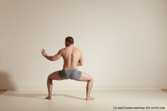 Underwear Martial art Man White Standing poses - ALL Athletic Short Brown Standing poses - simple Dynamic poses Academic