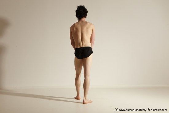 Underwear Gymnastic poses Man White Athletic Short Black Dancing Dynamic poses Academic