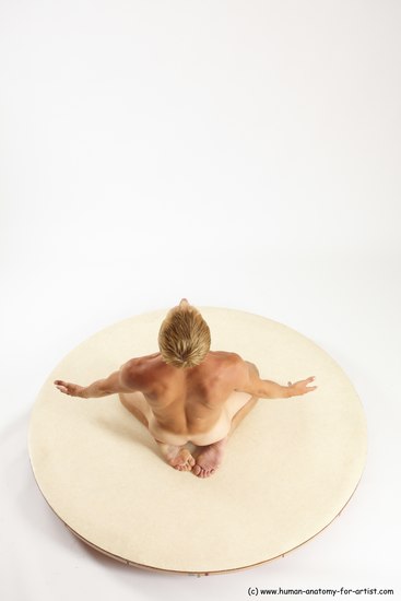 Nude Man White Athletic Short Brown Sitting poses - ALL Sitting poses - on knees Multi angles poses Realistic