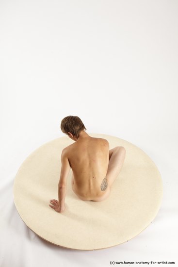 Nude Man White Sitting poses - simple Slim Short Brown Sitting poses - ALL Multi angles poses Realistic