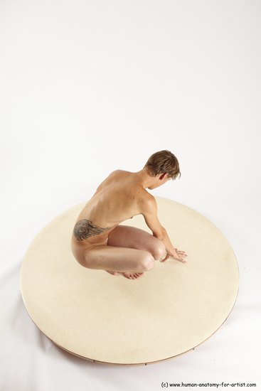 Nude Man White Sitting poses - simple Slim Short Brown Sitting poses - ALL Multi angles poses Realistic