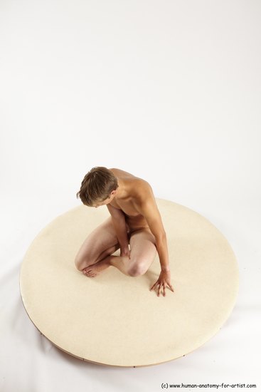 Nude Man White Sitting poses - simple Slim Short Brown Sitting poses - ALL Multi angles poses Realistic