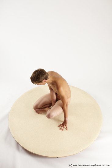 Nude Man White Sitting poses - simple Slim Short Brown Sitting poses - ALL Multi angles poses Realistic