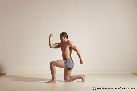 Underwear Martial art Man White Standing poses - ALL Athletic Short Brown Standing poses - simple Dynamic poses Academic