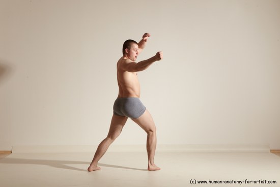 Underwear Martial art Man White Standing poses - ALL Athletic Short Brown Standing poses - simple Dynamic poses Academic