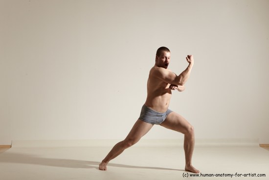 Underwear Martial art Man White Standing poses - ALL Athletic Short Brown Standing poses - simple Dynamic poses Academic