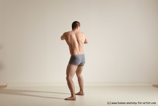 Underwear Martial art Man White Standing poses - ALL Athletic Short Brown Standing poses - simple Dynamic poses Academic