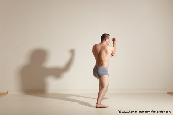 Underwear Martial art Man White Standing poses - ALL Athletic Short Brown Standing poses - simple Dynamic poses Academic