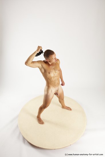 Nude Fighting Man White Standing poses - ALL Slim Short Brown Standing poses - simple Multi angles poses Realistic