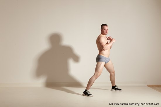 Underwear Martial art Man White Standing poses - ALL Athletic Short Brown Standing poses - simple Dynamic poses Academic