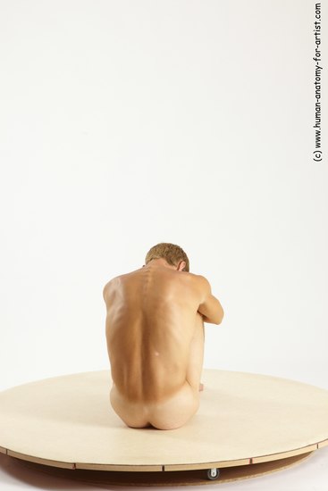 Nude Man White Sitting poses - simple Slim Short Brown Sitting poses - ALL Multi angles poses Realistic