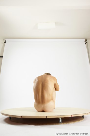 Nude Man White Sitting poses - simple Slim Short Brown Sitting poses - ALL Multi angles poses Realistic