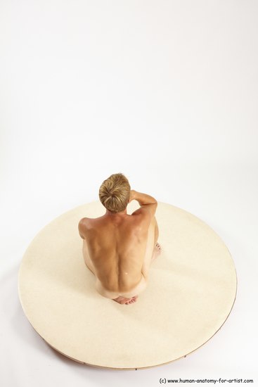 Nude Man White Sitting poses - simple Slim Short Brown Sitting poses - ALL Multi angles poses Realistic