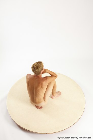 Nude Man White Sitting poses - simple Slim Short Brown Sitting poses - ALL Multi angles poses Realistic