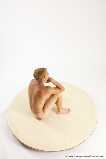 Nude Man White Sitting poses - simple Slim Short Brown Sitting poses - ALL Multi angles poses Realistic