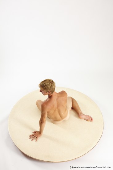 Nude Man White Sitting poses - simple Slim Short Brown Sitting poses - ALL Multi angles poses Realistic