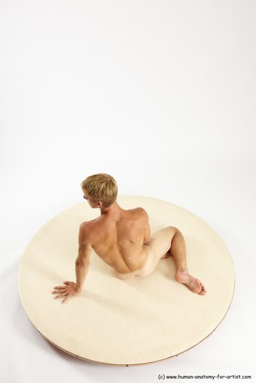 Nude Man White Sitting poses - simple Slim Short Brown Sitting poses - ALL Multi angles poses Realistic