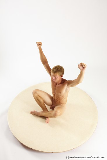 Nude Man White Sitting poses - simple Slim Short Brown Sitting poses - ALL Multi angles poses Realistic