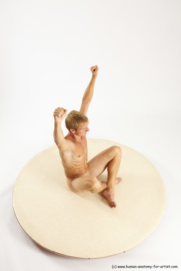 Nude Man White Sitting poses - simple Slim Short Brown Sitting poses - ALL Multi angles poses Realistic