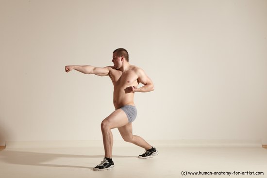 Underwear Martial art Man White Standing poses - ALL Slim Short Brown Standing poses - simple Dynamic poses Academic