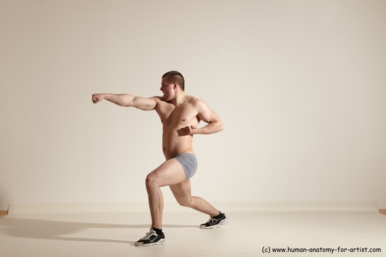 Underwear Martial art Man White Standing poses - ALL Slim Short Brown Standing poses - simple Dynamic poses Academic